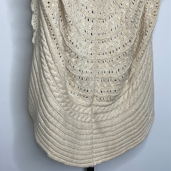 Flying Tomato Lace Sweater Vest Cardigan Ivory Women's Sleeveless Size Small - Picture 10 of 12